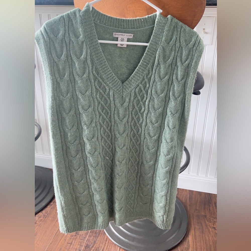 Oversized sweater vest dress